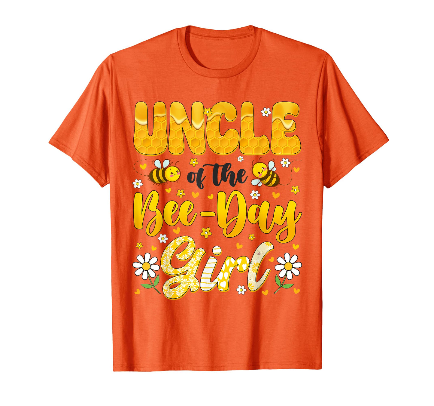 Uncle Of The Bee Day Girl Flower Birthday Family Matching T-Shirt