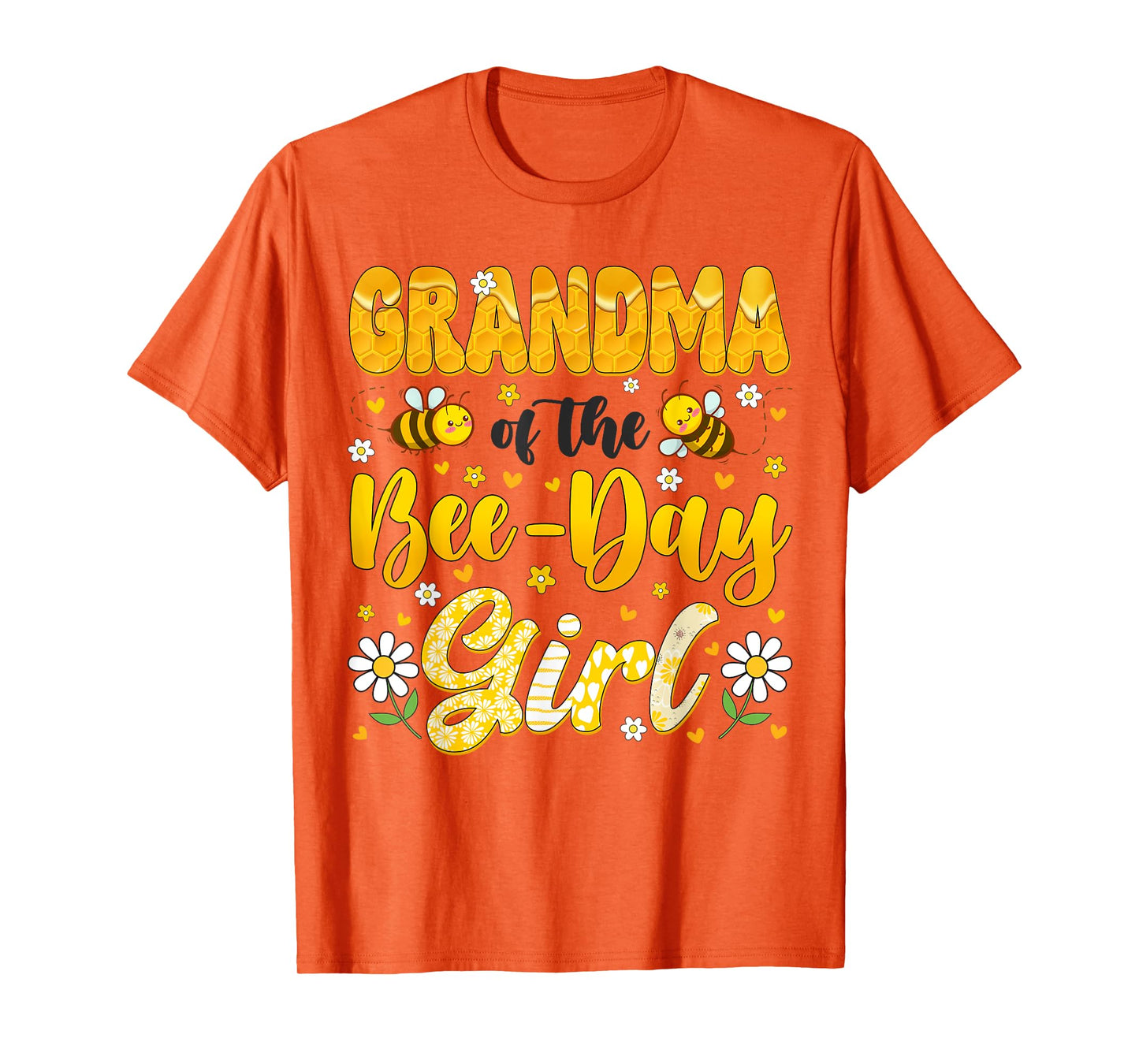 Grandma Of The Bee Day Girl Flower Birthday Family Matching T-Shirt