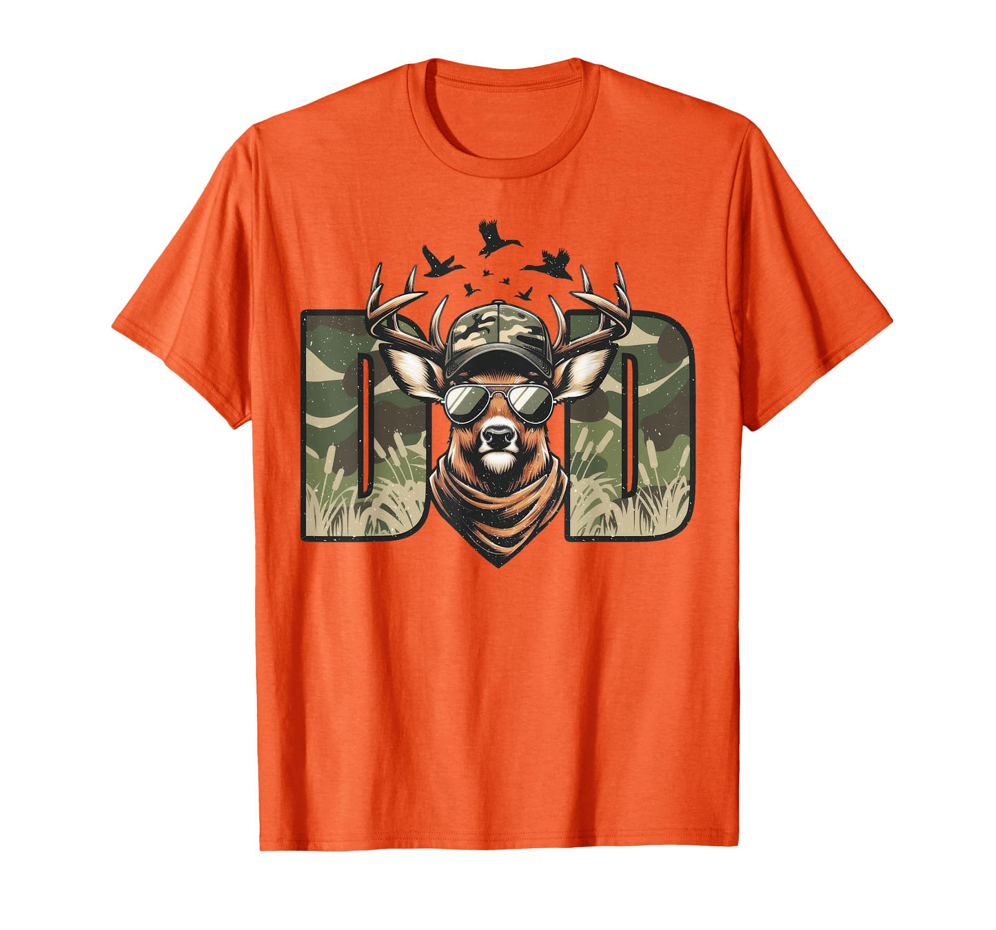 Old School Camo Dad Hunting Camouflage Deer Father's Day T-Shirt