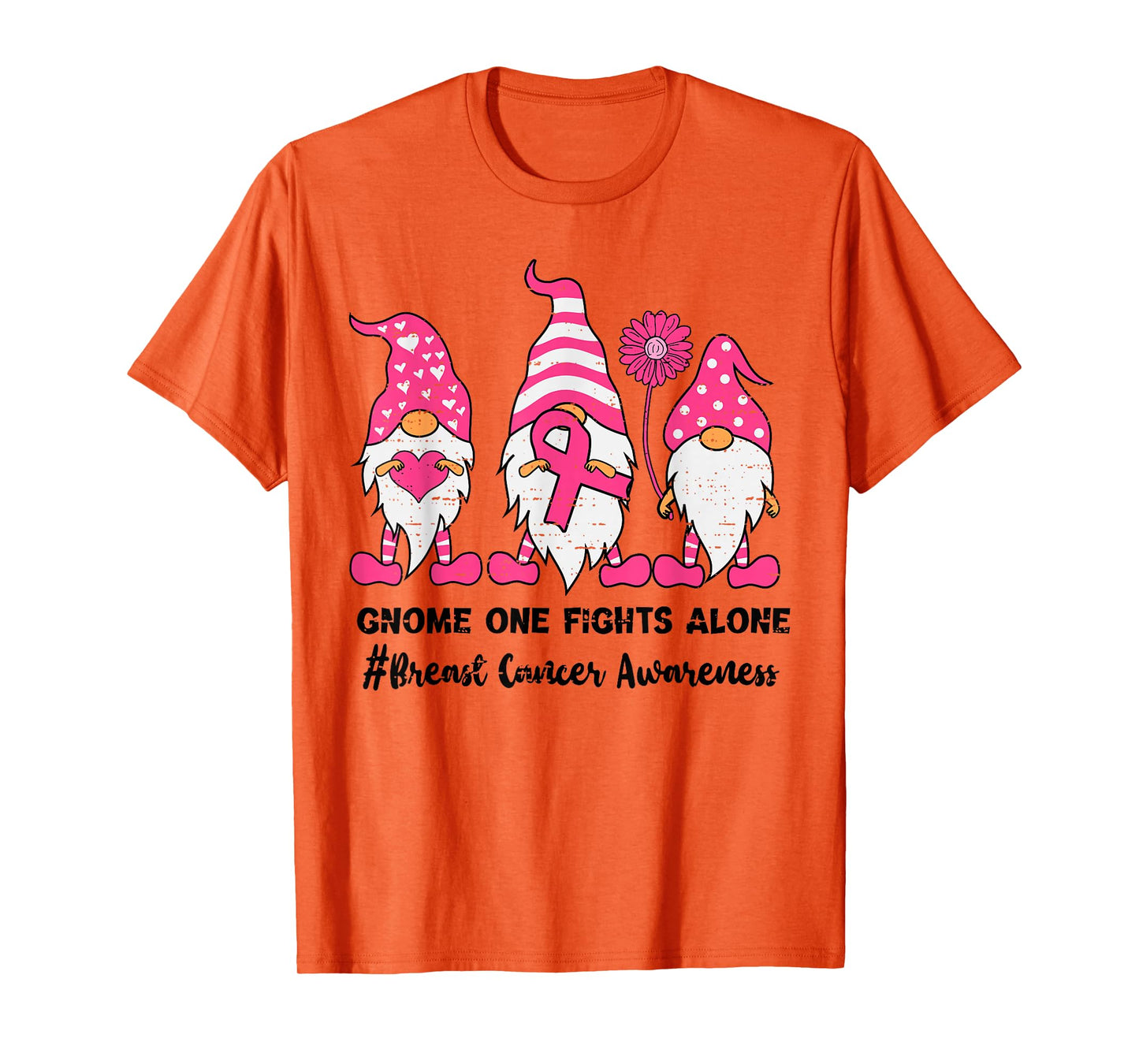 Breast Cancer Awareness Gnome Pink Ribbon Support Squad T-Shirt