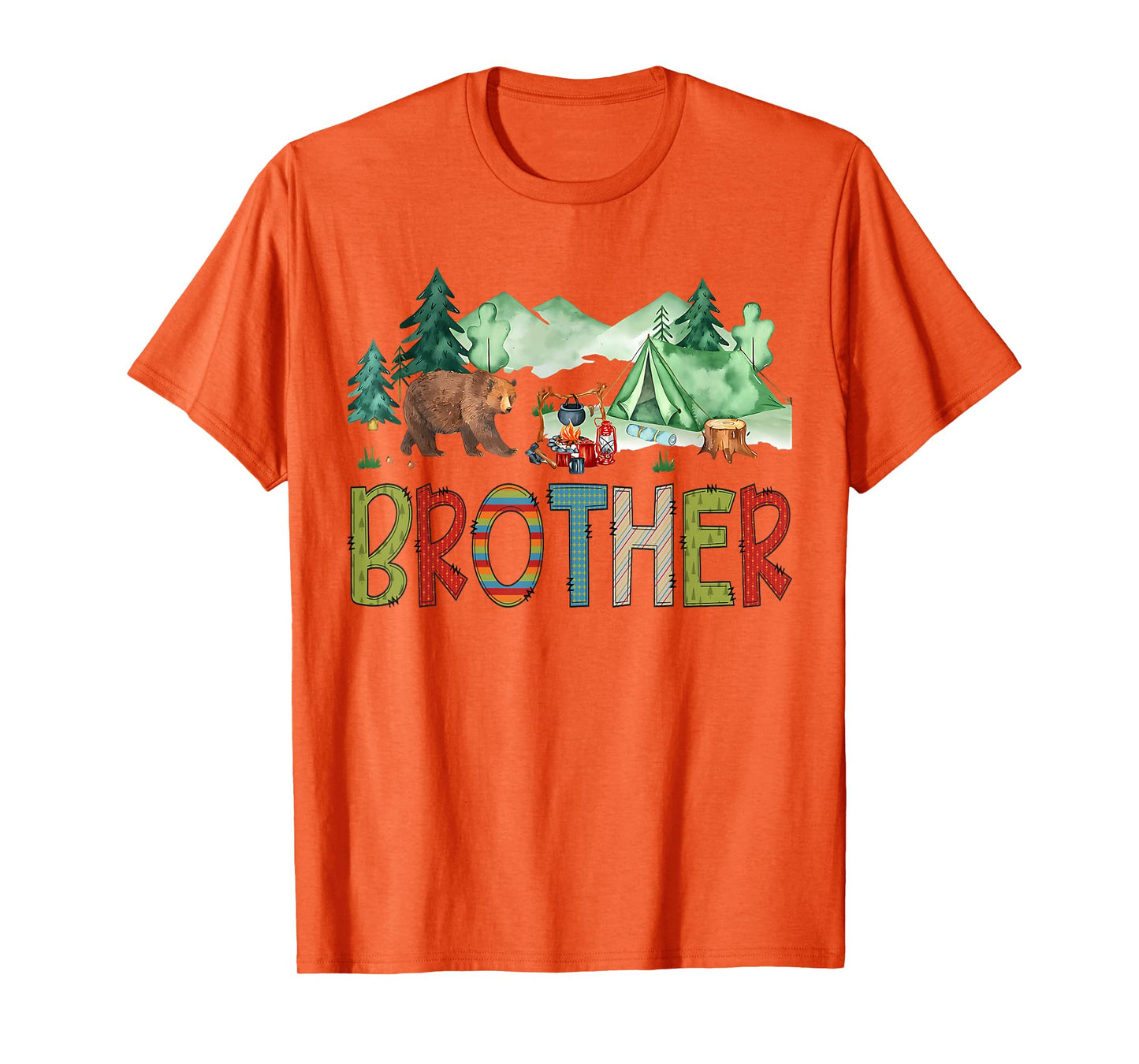 Brother Camper 1St Birthday Boy Girl Camping Bear T-Shirt