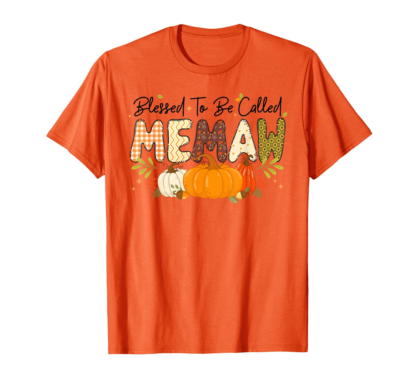 Blessed Memaw Pumpkin Fall Autumn Thanksgiving Mom Women T-Shirt