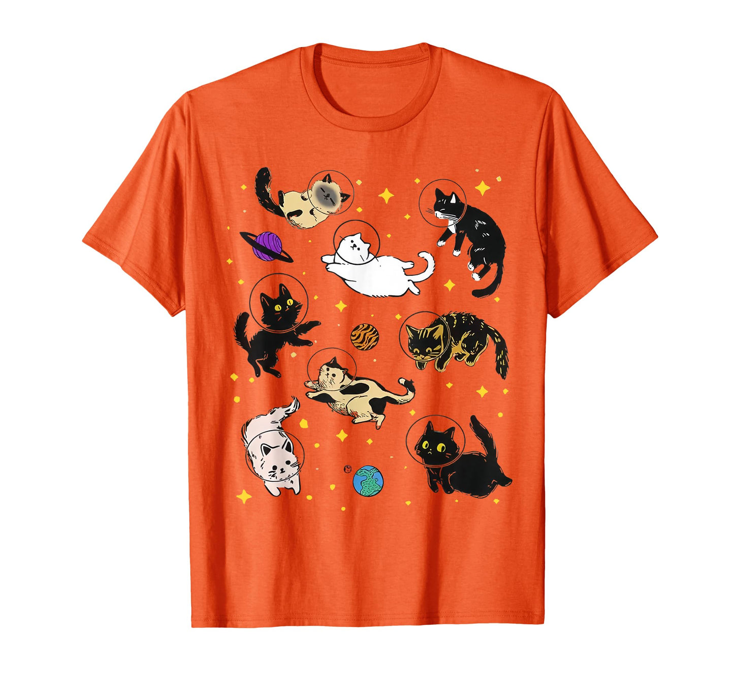 Funny Catsa Cat Astronauts Kitten Space Women Girls Kids Men T-Shirt