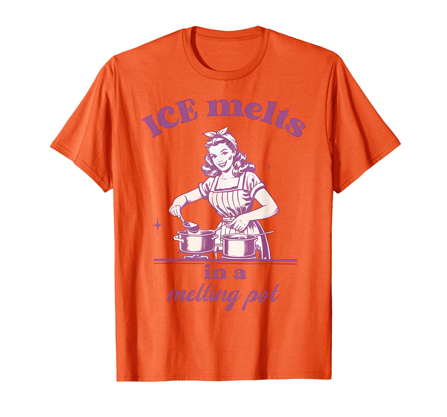 ICE melts in a melting pot Vintage Retro Anti-ICE T-Shirt