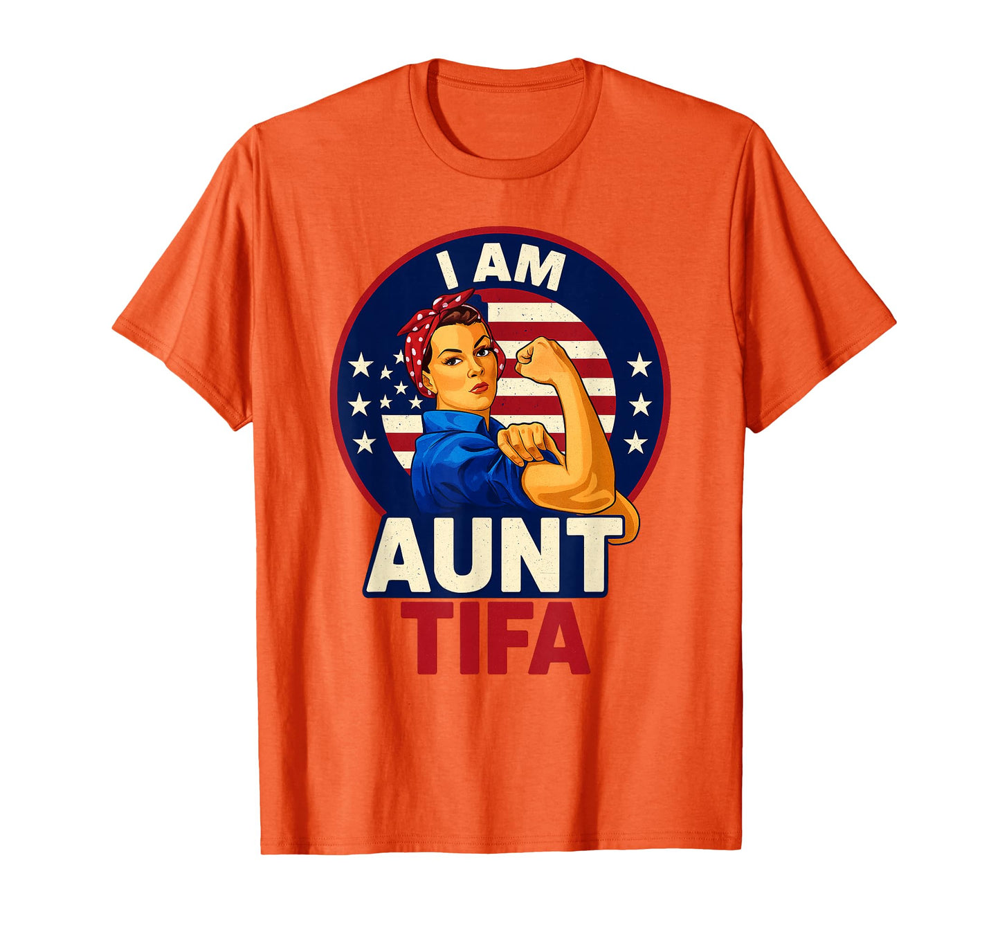 I Am Aunt Tifa Woman's Girl America Flag T-Shirt