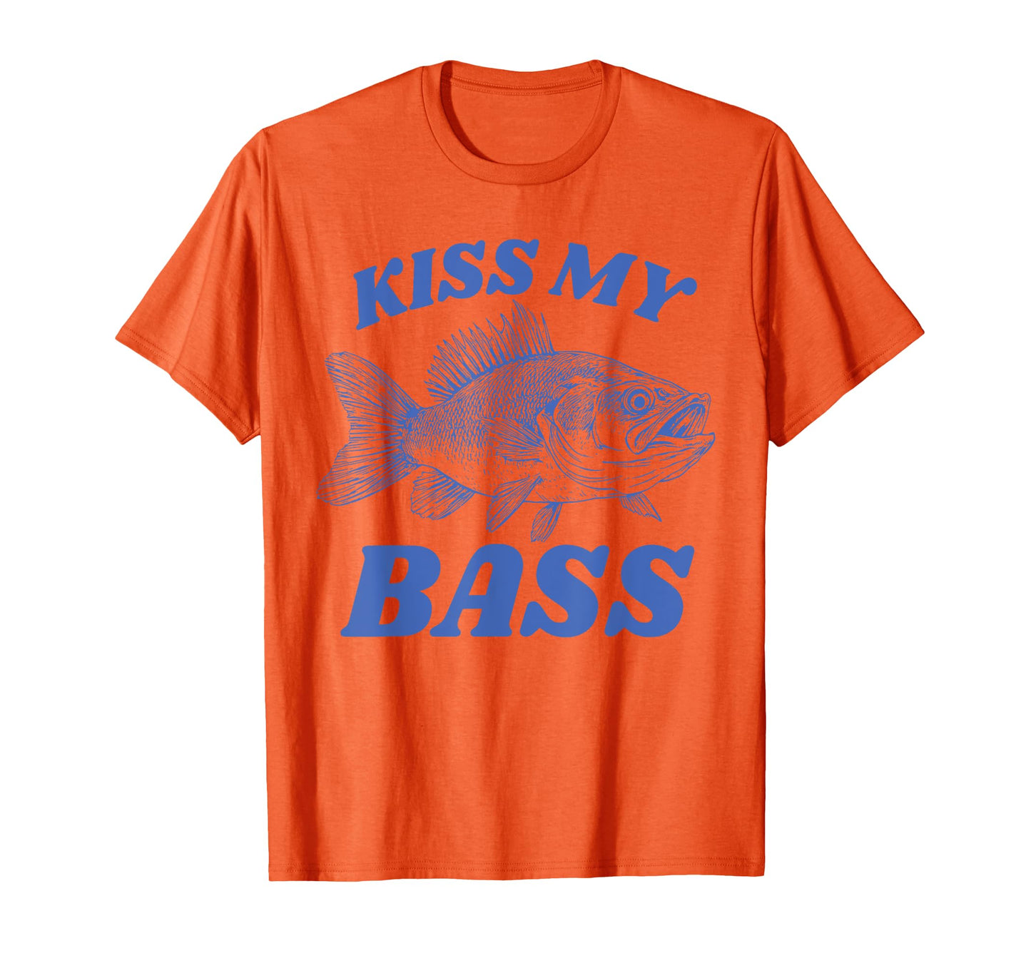 Vintage Kiss My-Bass Fishing Lover Bass Fisher Womens Mens T-Shirt