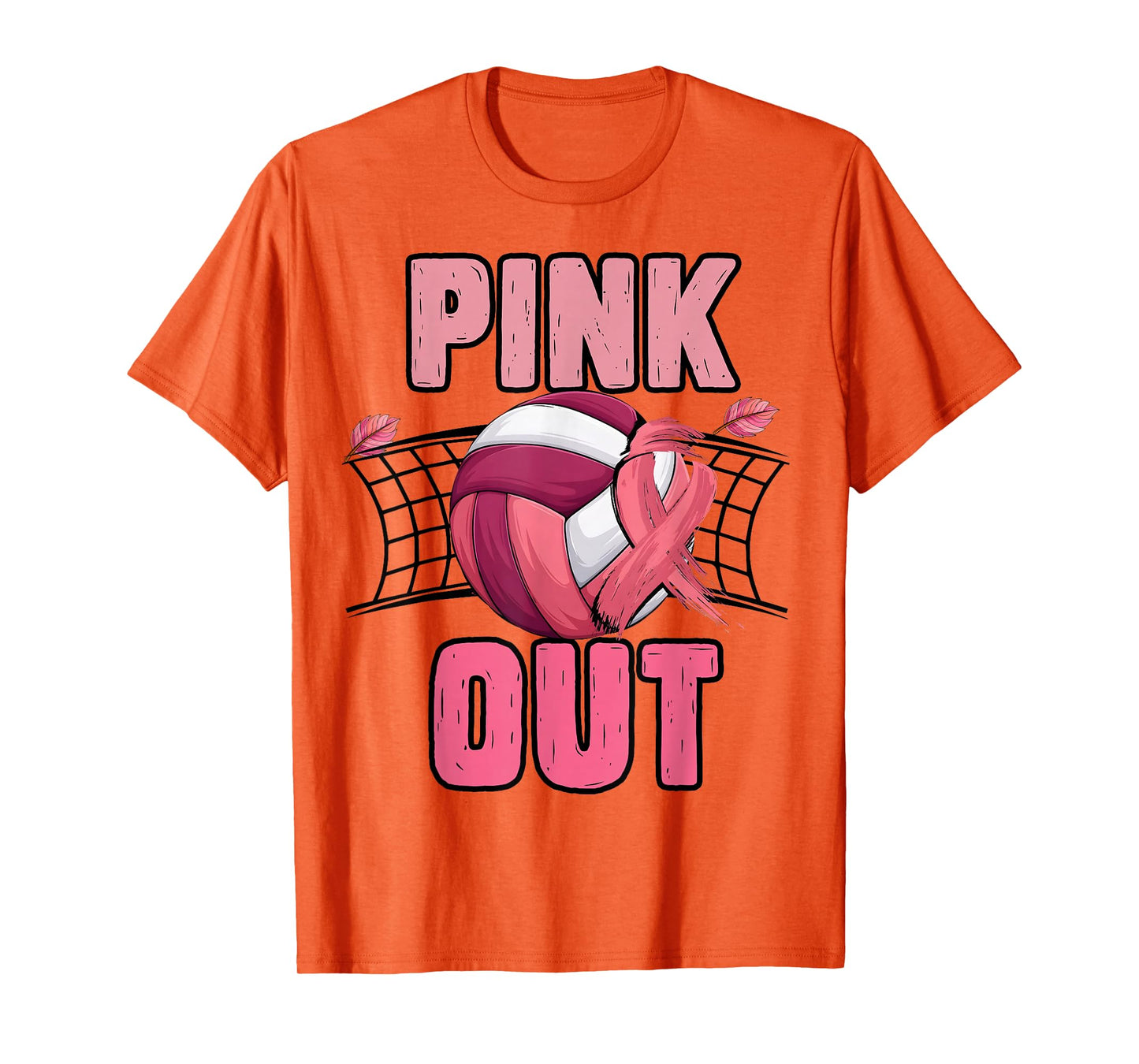 Pink Out Volleyball Breast Cancer Awareness Ribbon Volley T-Shirt