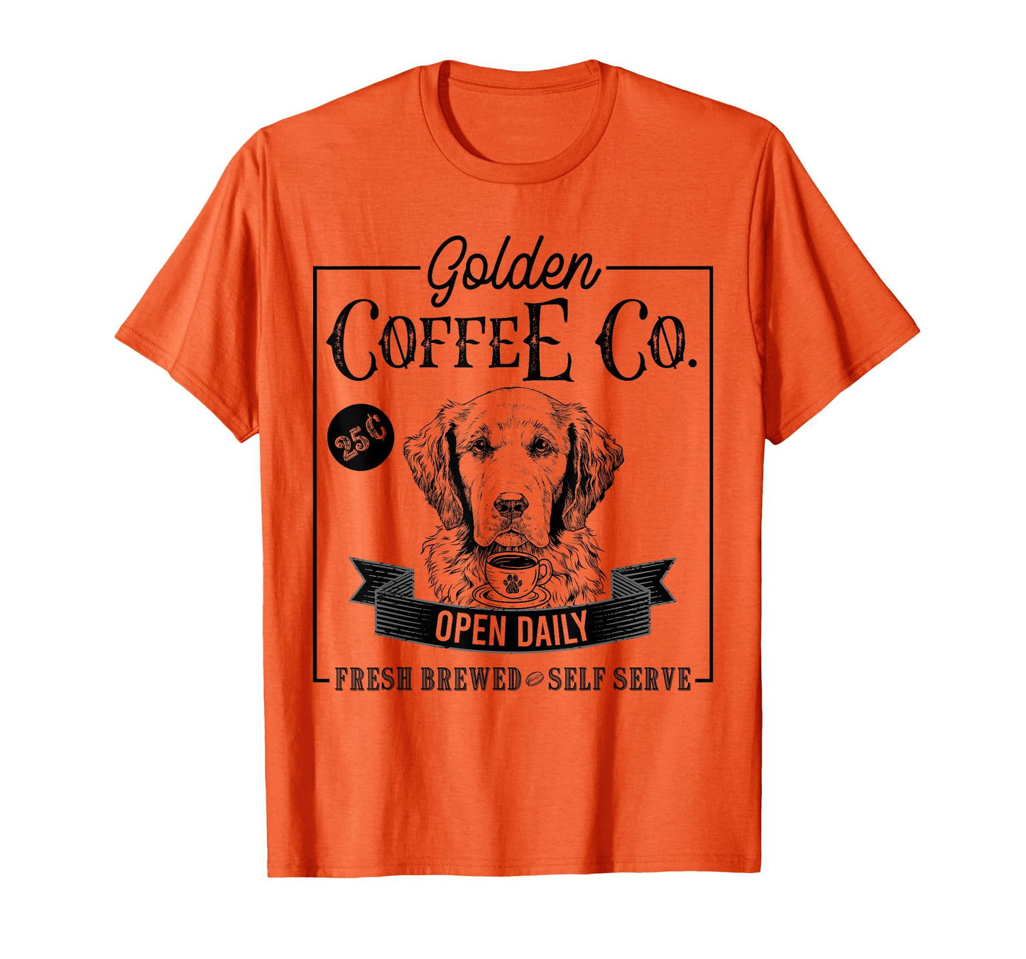 Retro Golden Retriever Coffee Funny Dog Mom Coffee Lover Men Women Girls Kids T-Shirt