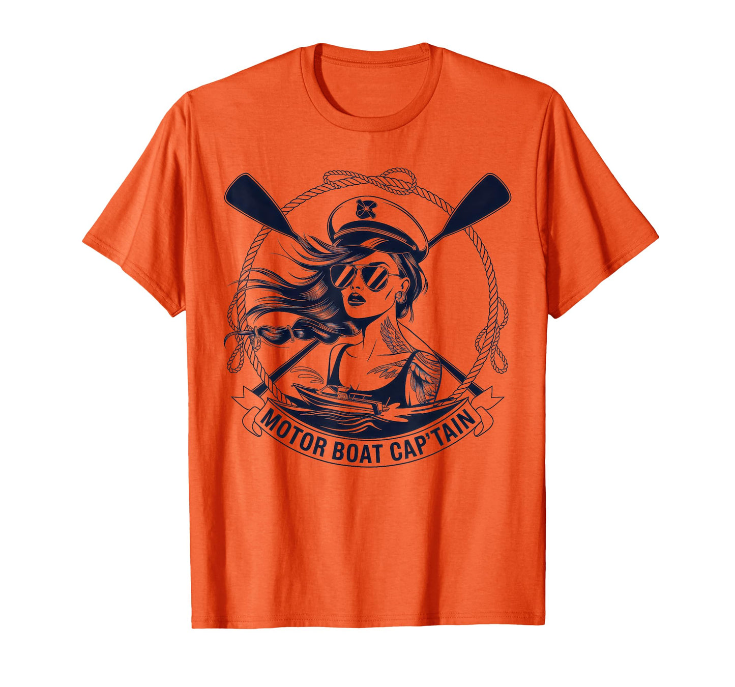 Motor Boat Captain Tshirt Men Women Chummy Pontoon Boating T-Shirt
