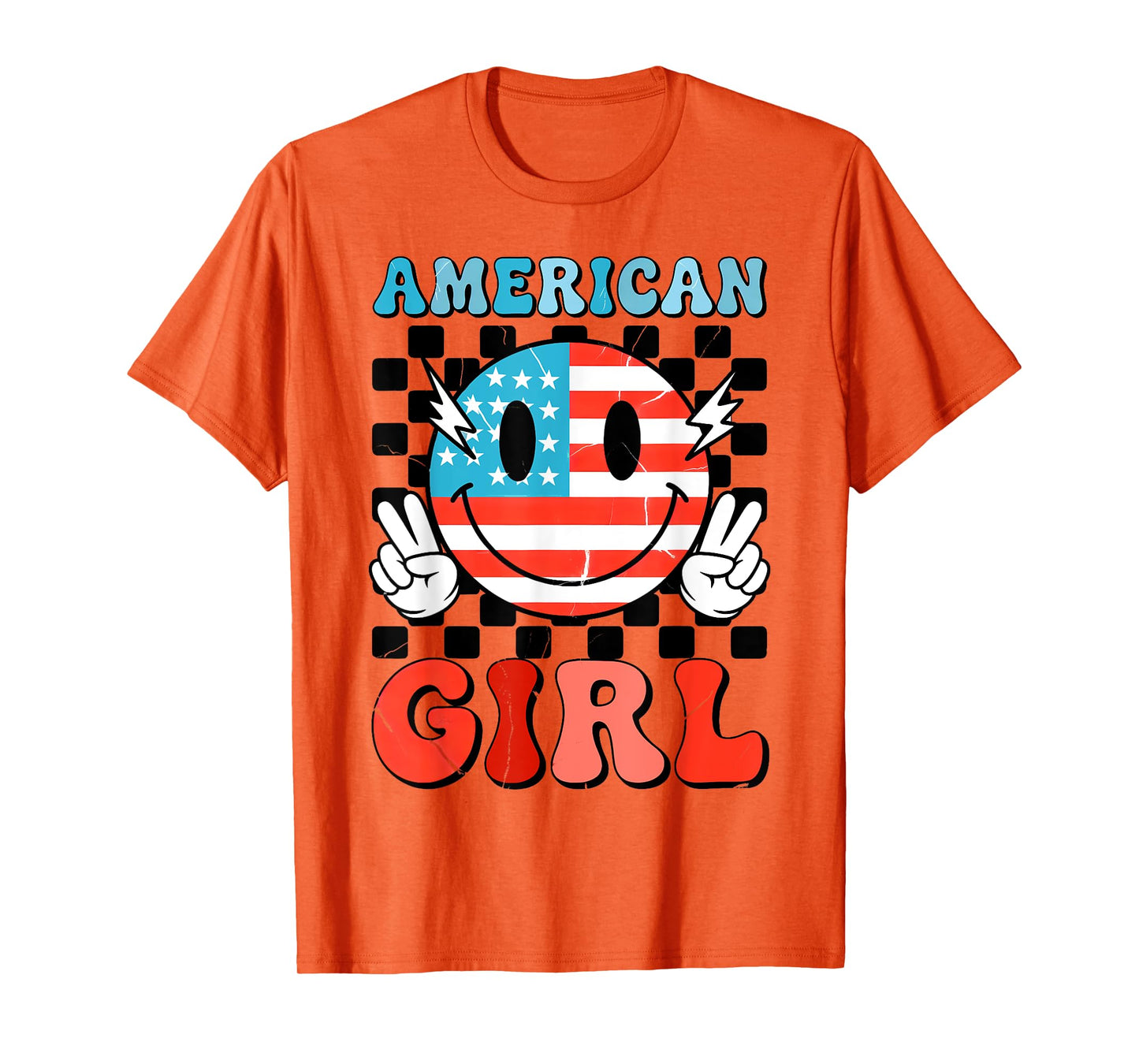 Funny American Girl Toddler Teens Kids 4th of July Patriotic T-Shirt