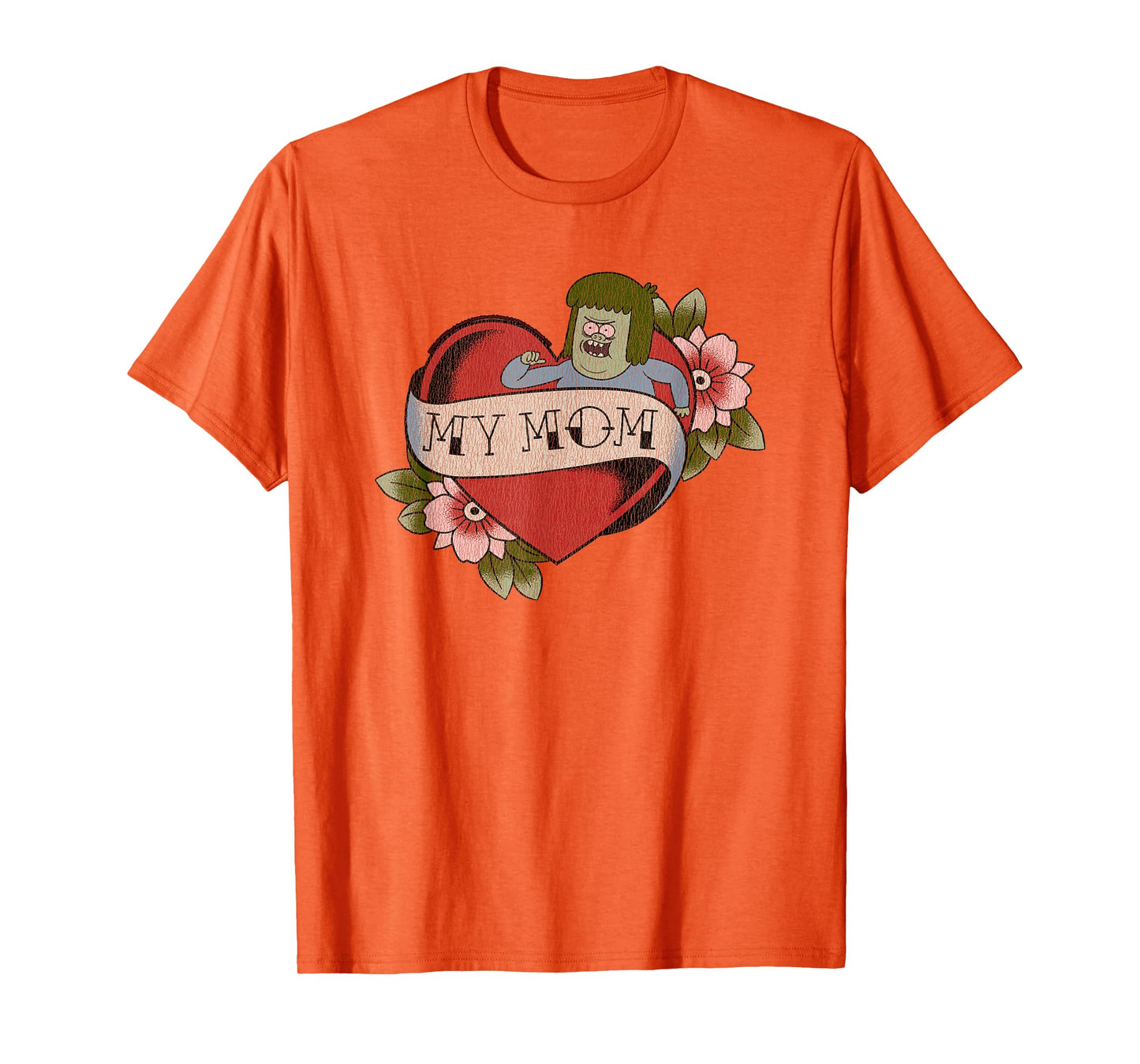 Regular Show Muscle Man My Mom Heart Tattoo Funny Cartoon T-Shirt