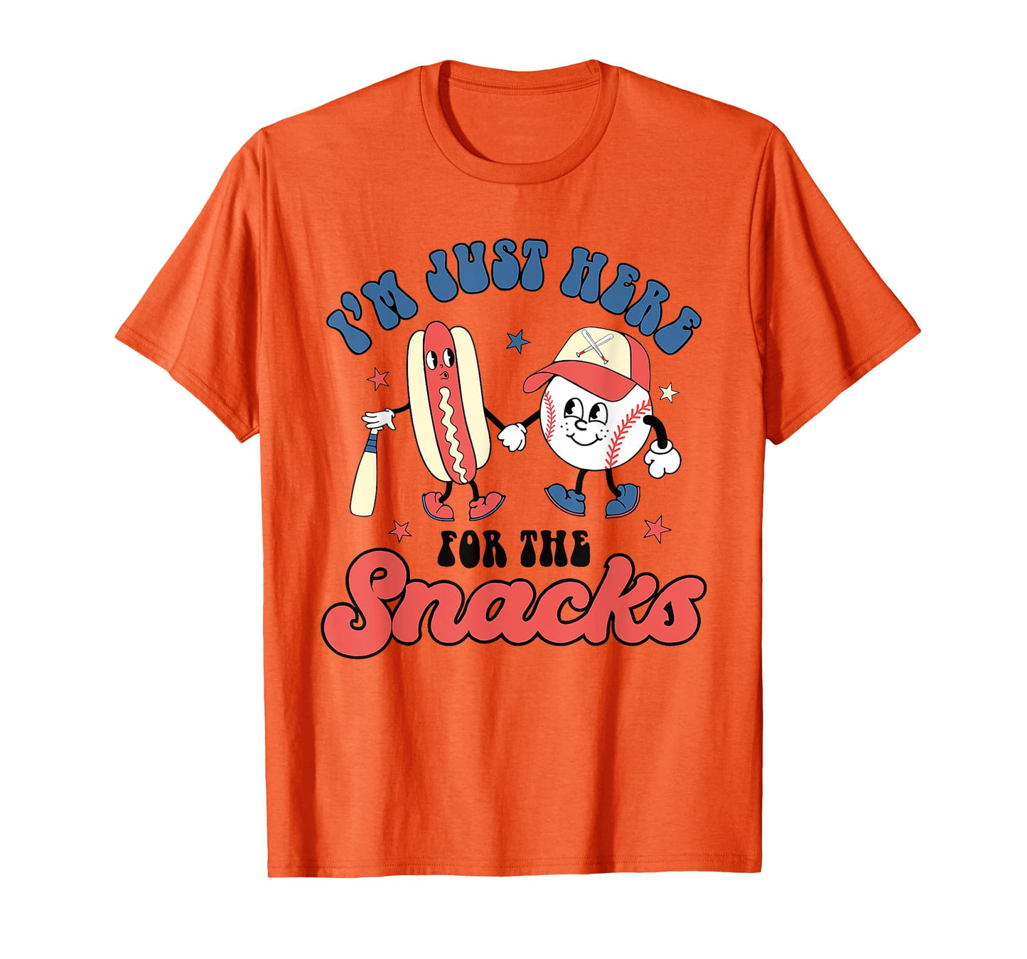 I'm Just Here For The Snacks Baseball 4th Of July Hot Dog T-Shirt for Men Women