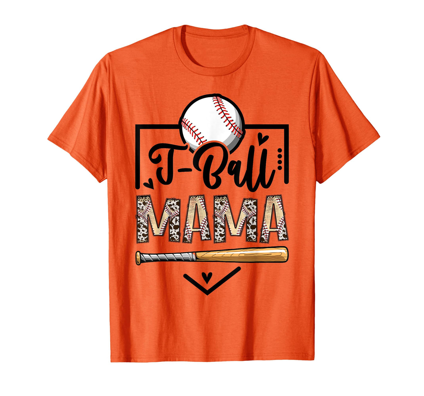 T-Ball Mama Leopard Funny Tee Ball Game Day T-Shirt