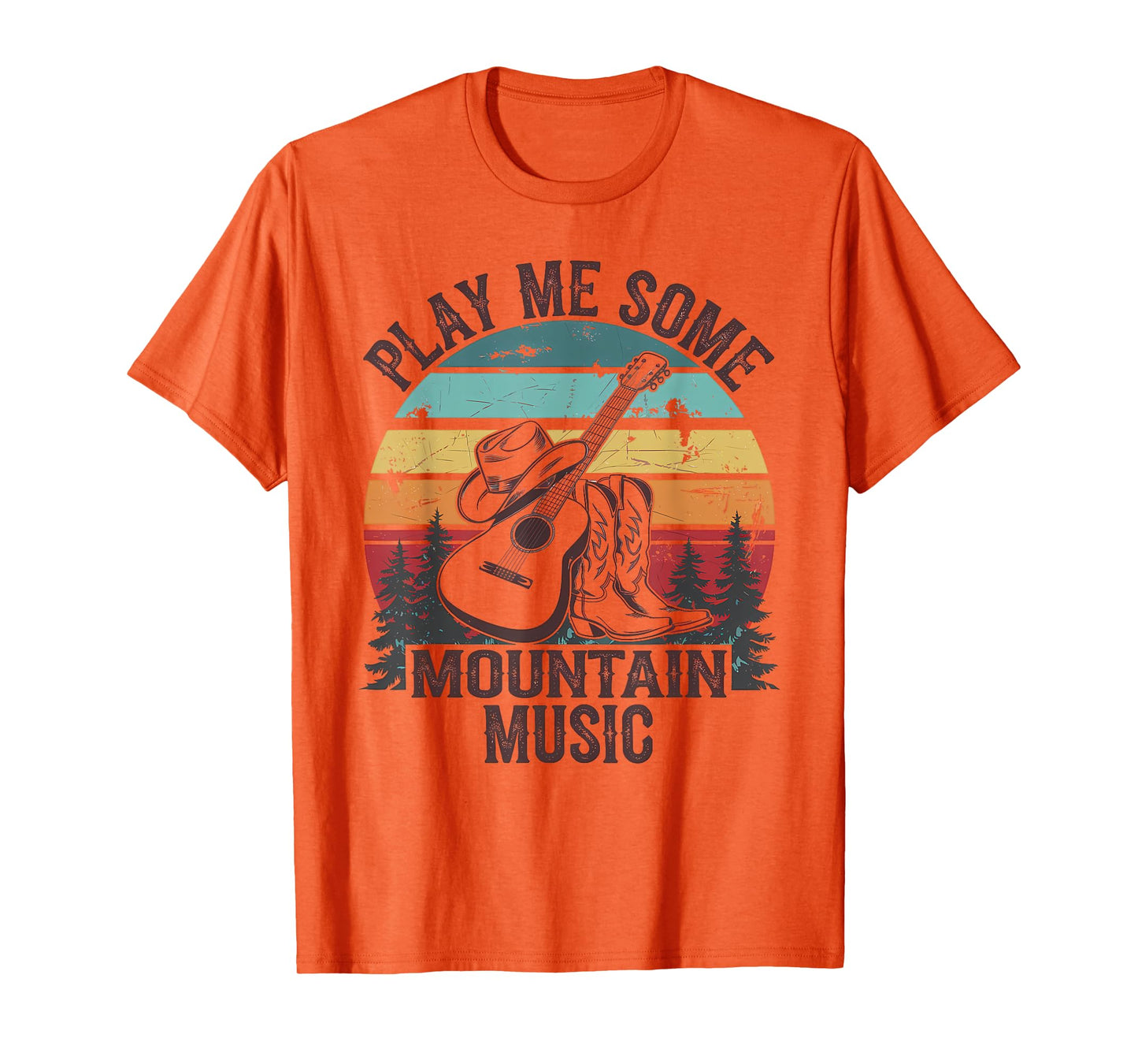 Play Me Some Mountain Music Retro Country Western T-Shirt