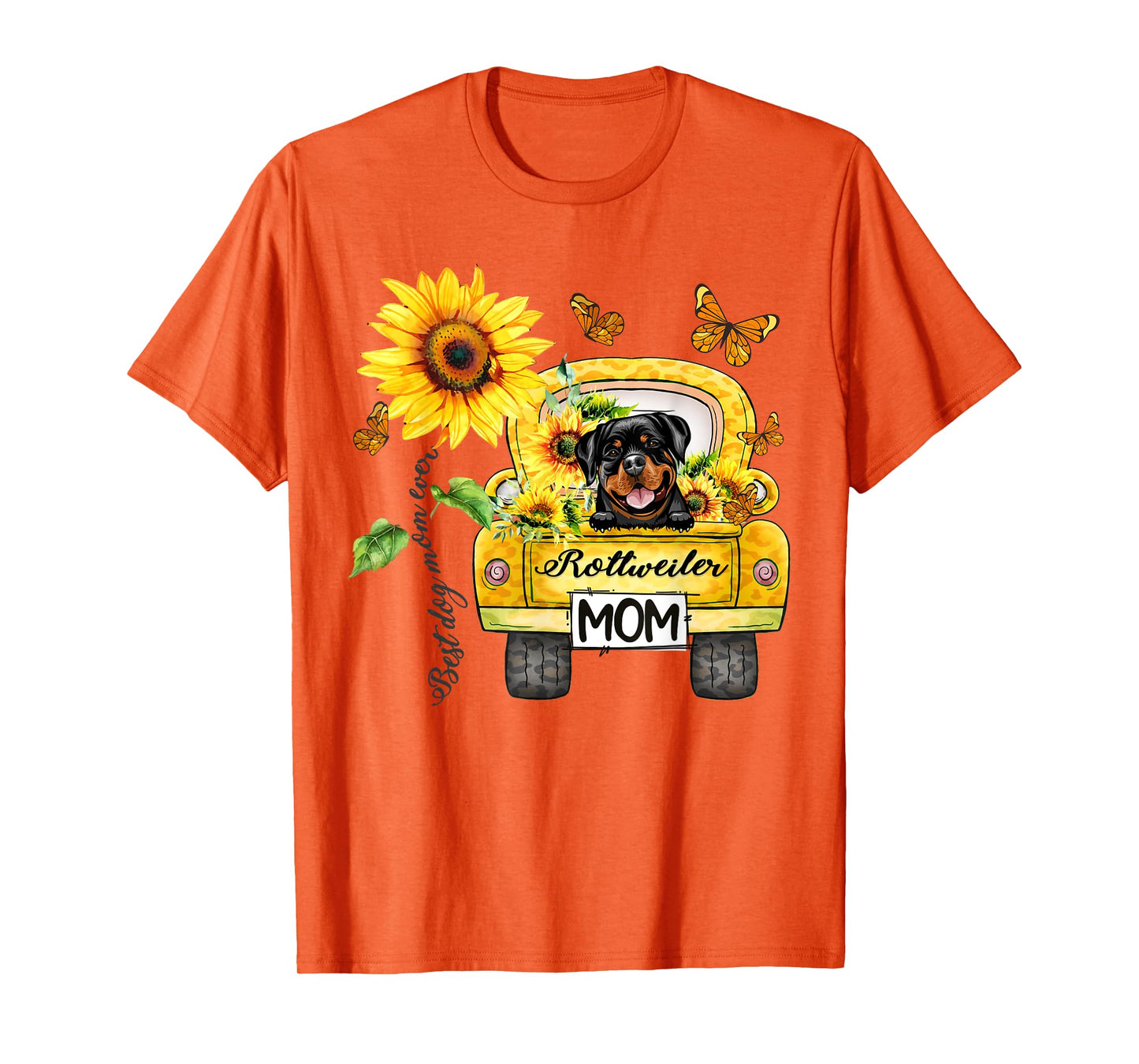 Rottweiler Mom Sunflower Best Dog Mom Ever Mother's Day Men Women Kids T-Shirt