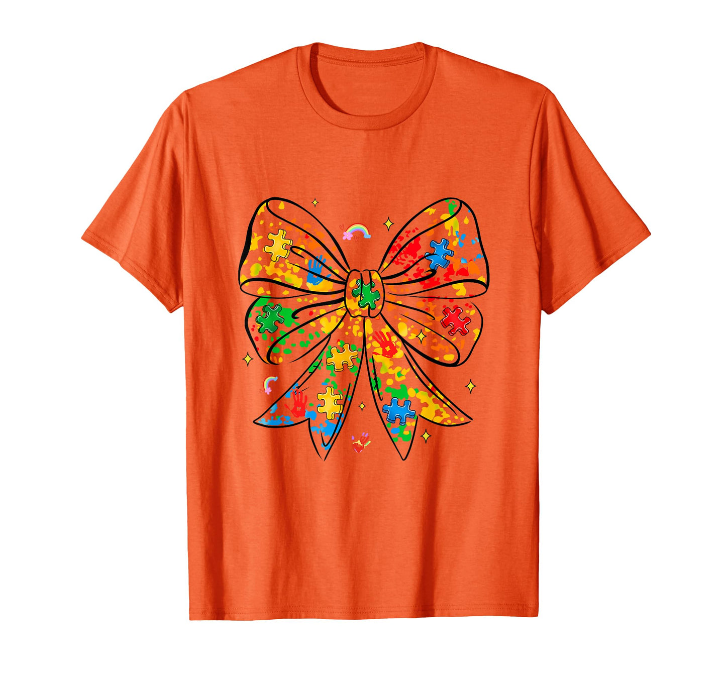 Autism Coquette Bow Autism Awareness Month Ribbon Women Girl T-Shirt