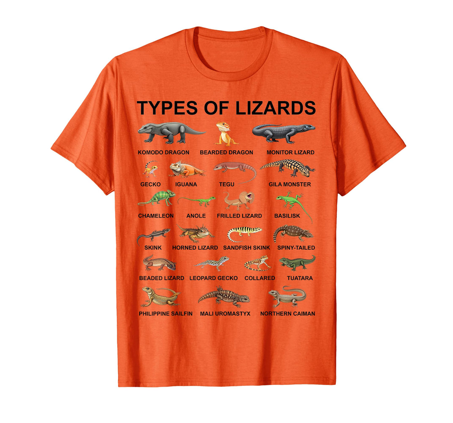 Types Of Lizards Educational Herpetologist Boys Girls Kids T-Shirt