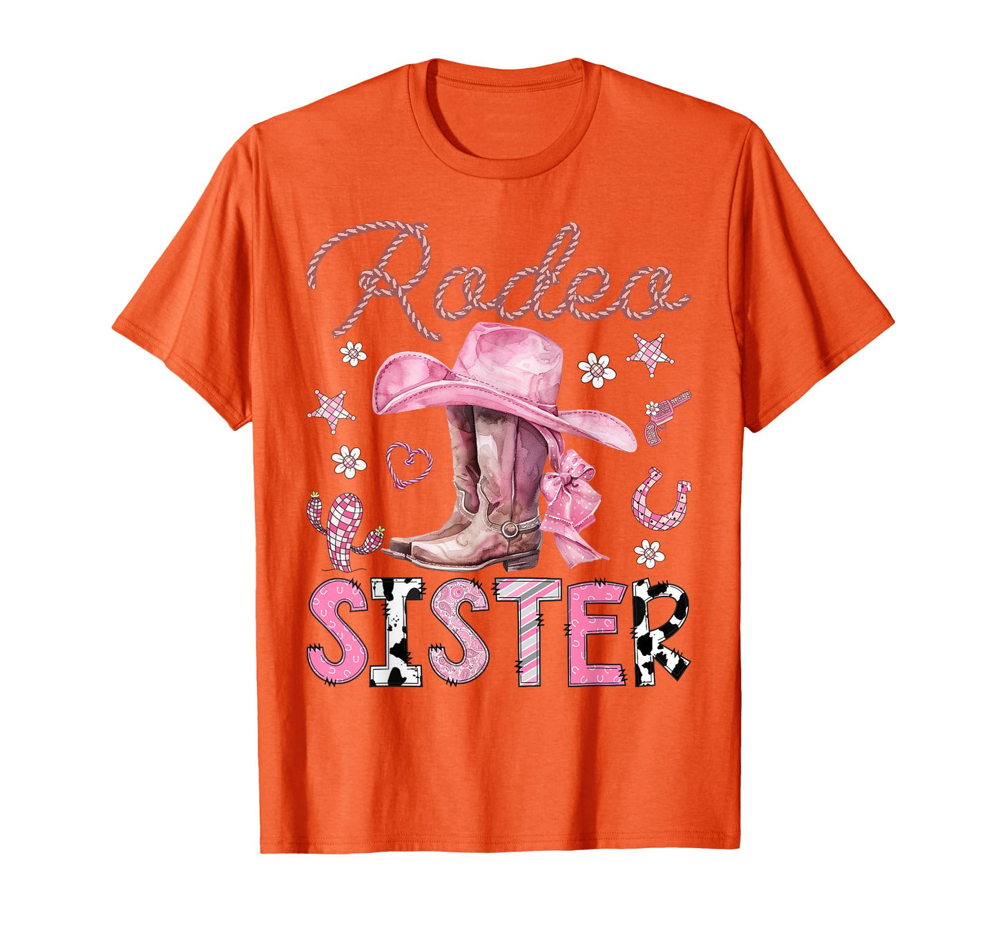 Rodeo Sister Pink CowGirl Coquette Boots Birthday Girl T-Shirt