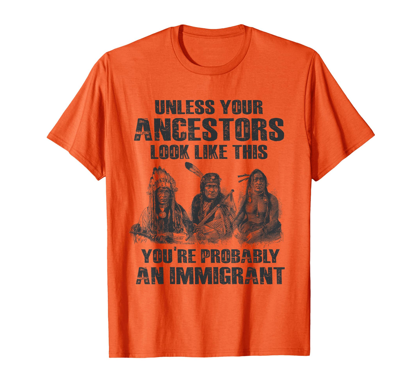 American Pride Tee Gift Native American Present Unless Your Ancestors Look Like This You're An Immigrant T-Shirt