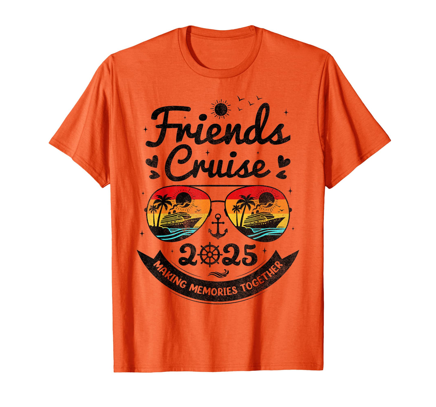 Friends Cruise 2025 Beach Vacation Vintage Cruise 2025 Group T-Shirt