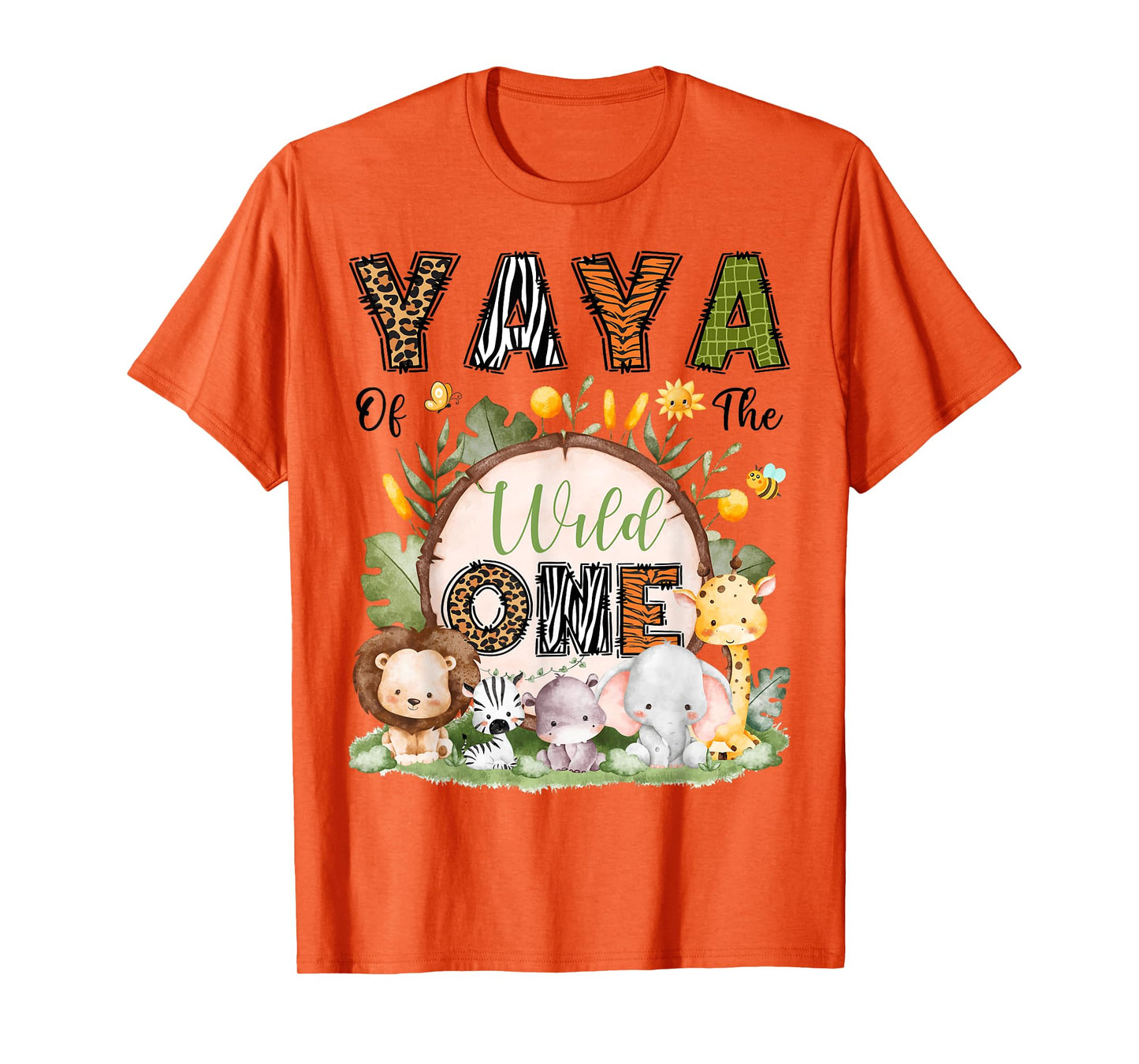 Yaya Of The Wild One 1St Birthday Boy Safari Jungle T-Shirt