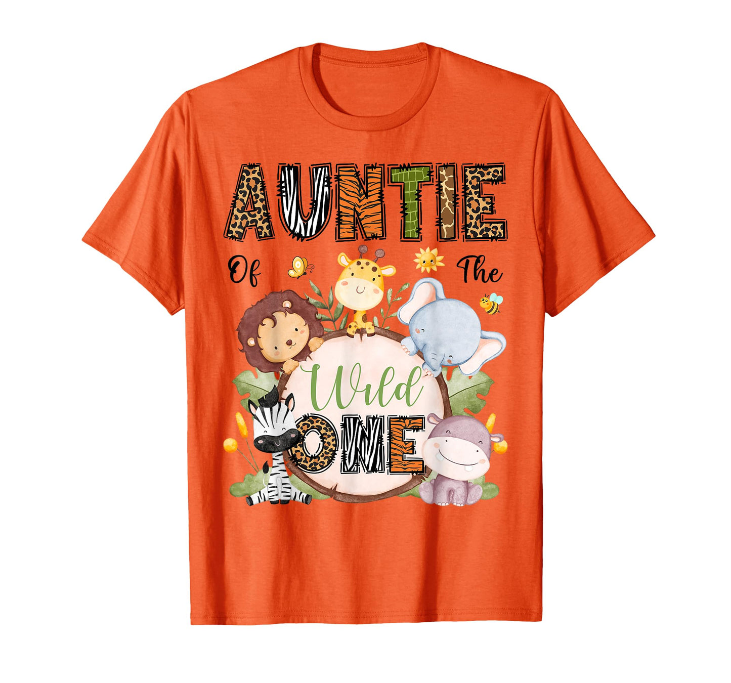 Auntie Of The Wild One Safari Woodland 1St Bday Kids T-Shirt