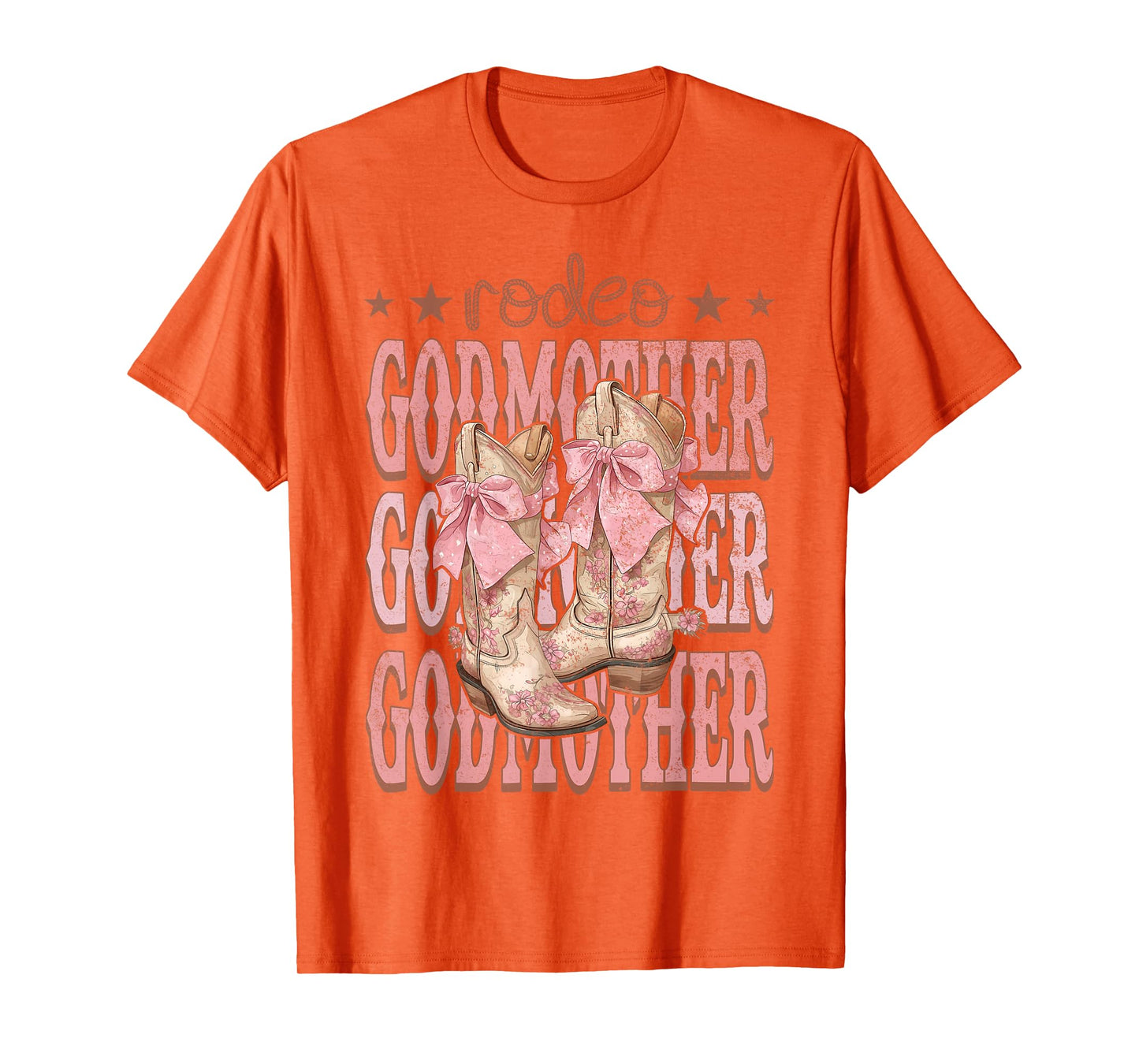 Rodeo GodMother Pink Boots Coquette Cow-Girl Birthday Party T-Shirt