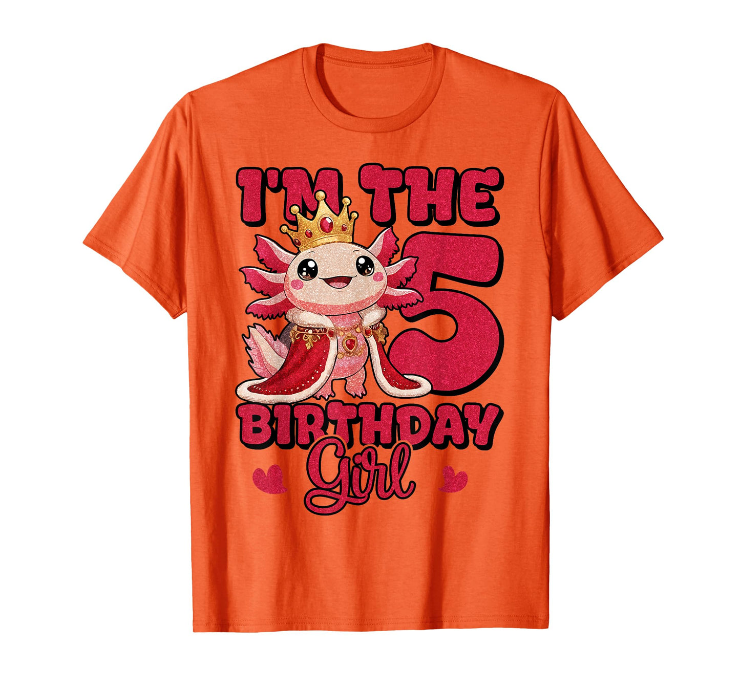 I'm The Birthday Girl 5th Axolotl Family Party Decoration T-Shirt