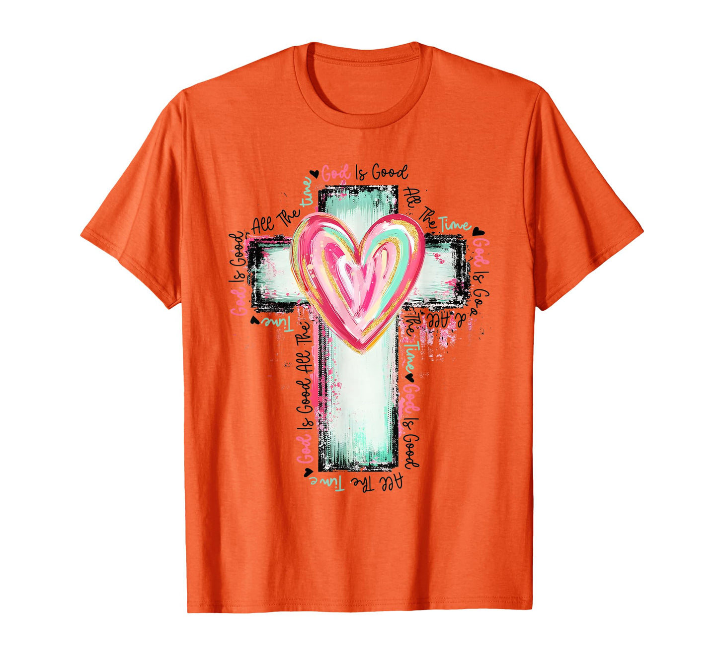 God Is Good All The Time Christian Cross T-Shirt