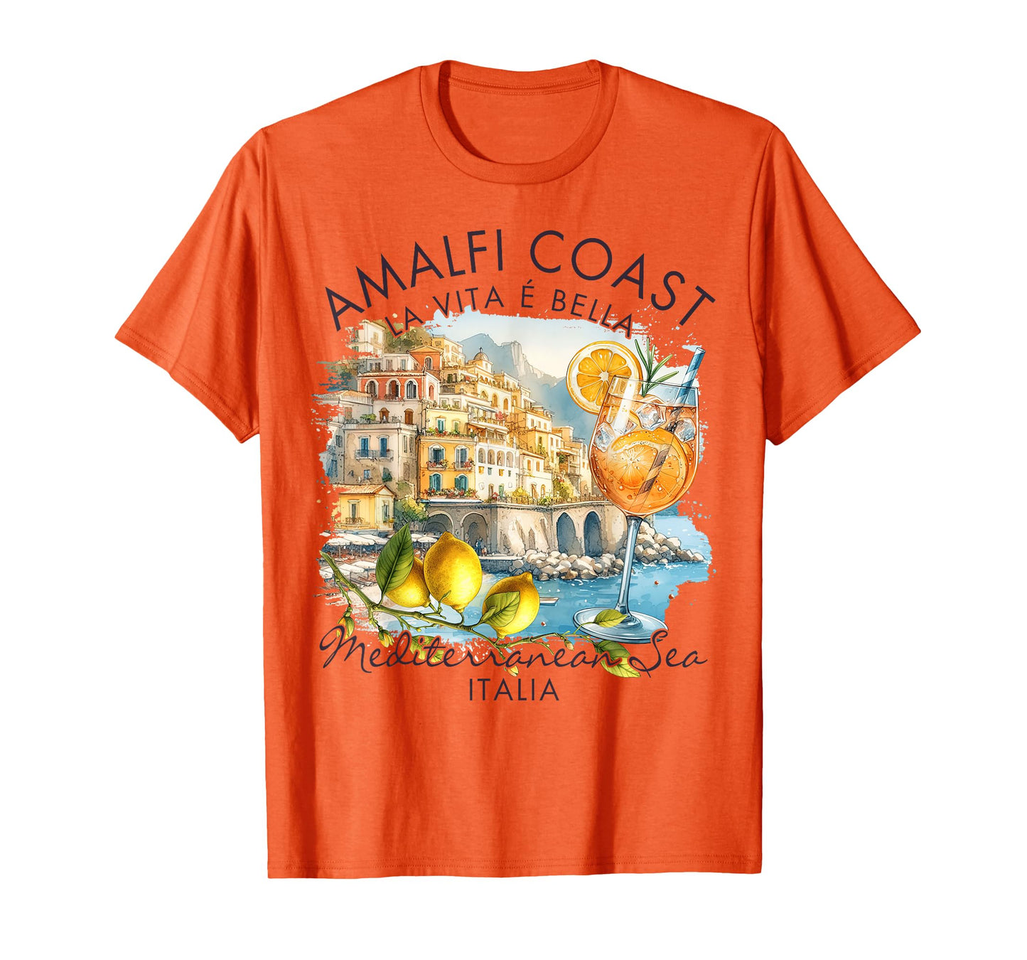 Amalfi Coast Italy Travel Trip Vacation Mediterranean Sea T-Shirt