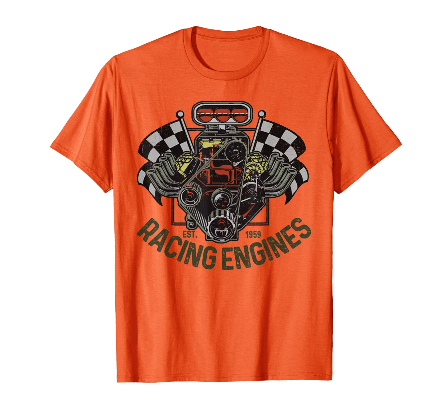 Vintage Drag Racing Retro Car Engine Mechanics Motor Racing T-Shirt