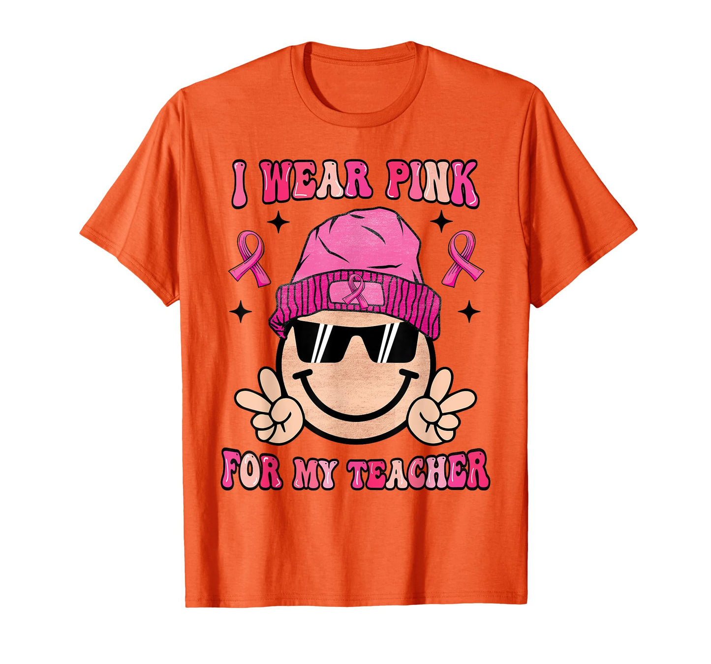I Wear Pink For My Teacher Breast Cancer Awareness Women T-Shirt