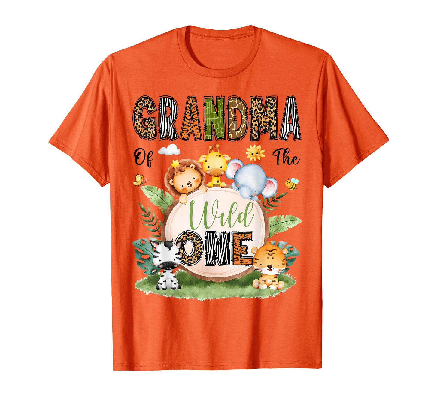 Grandma Of The Wild One 1St Bday Boy Safari Woodland T-Shirt