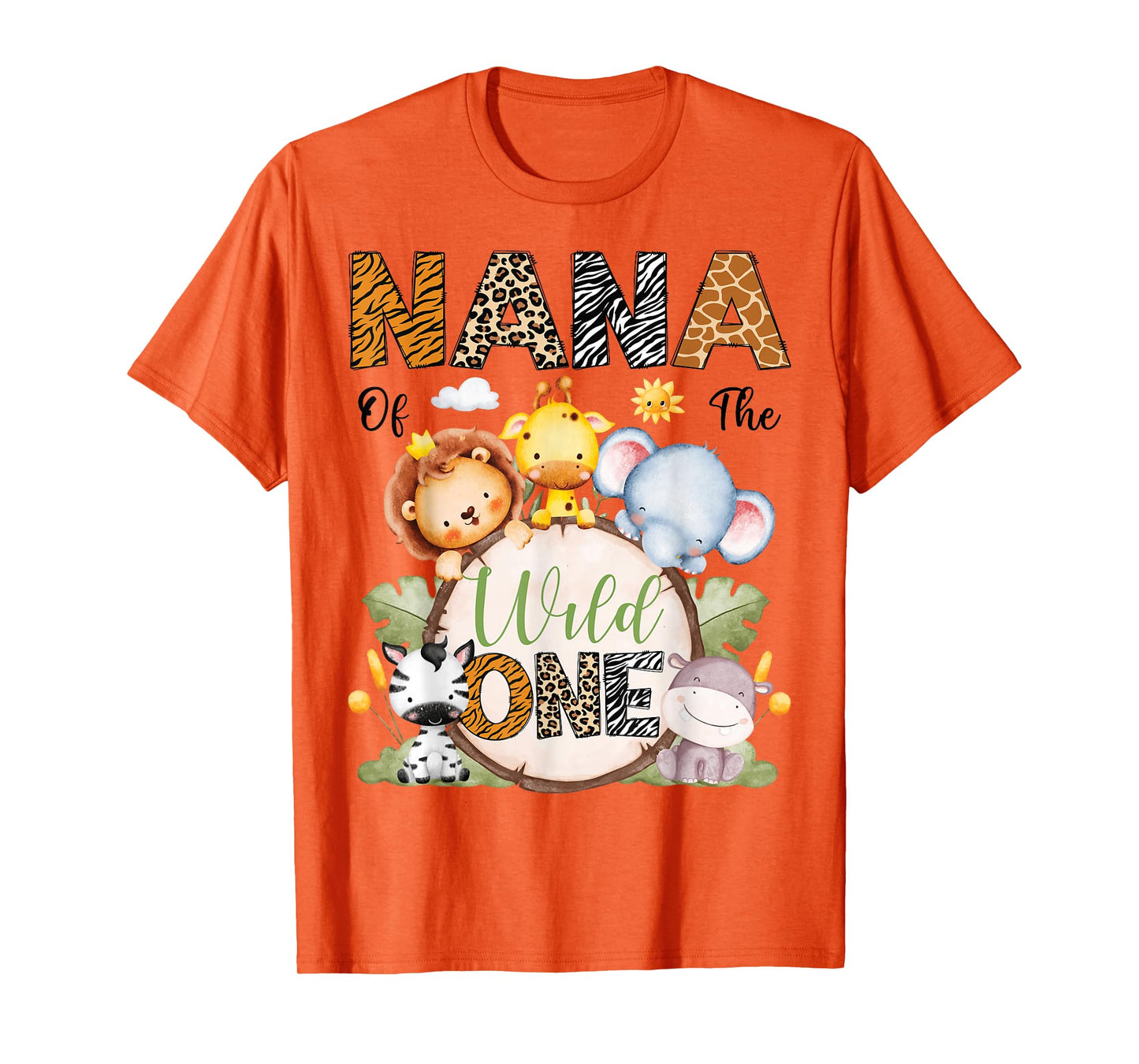Nana Of The Wild One 1St Birthday Boy Safari Animals T-Shirt