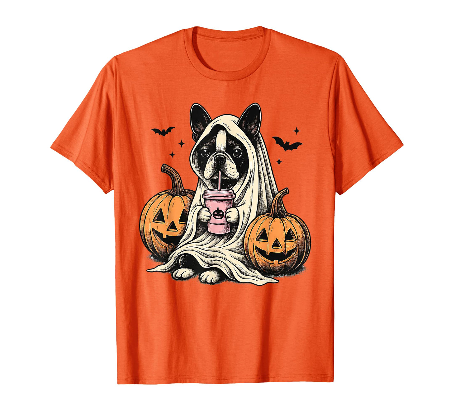 Halloween Boston Terrier Ghost T-Shirt