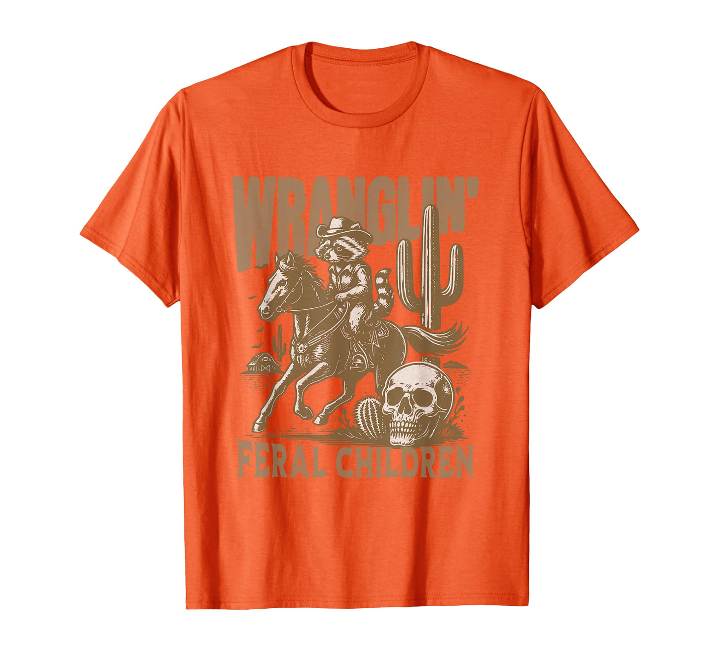 Retro Cowboy Wranglin' Feral Children Racoon 90s Western T-Shirt