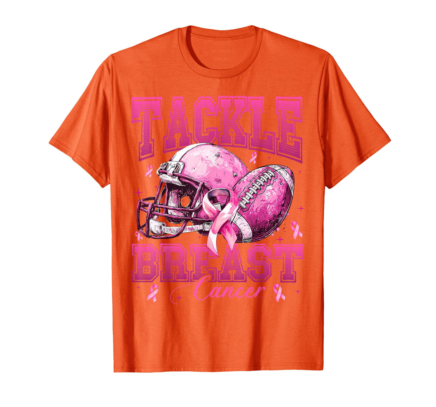 Tackle Breast Cancer Awareness Football Pink Out Cheer Mom T-Shirt