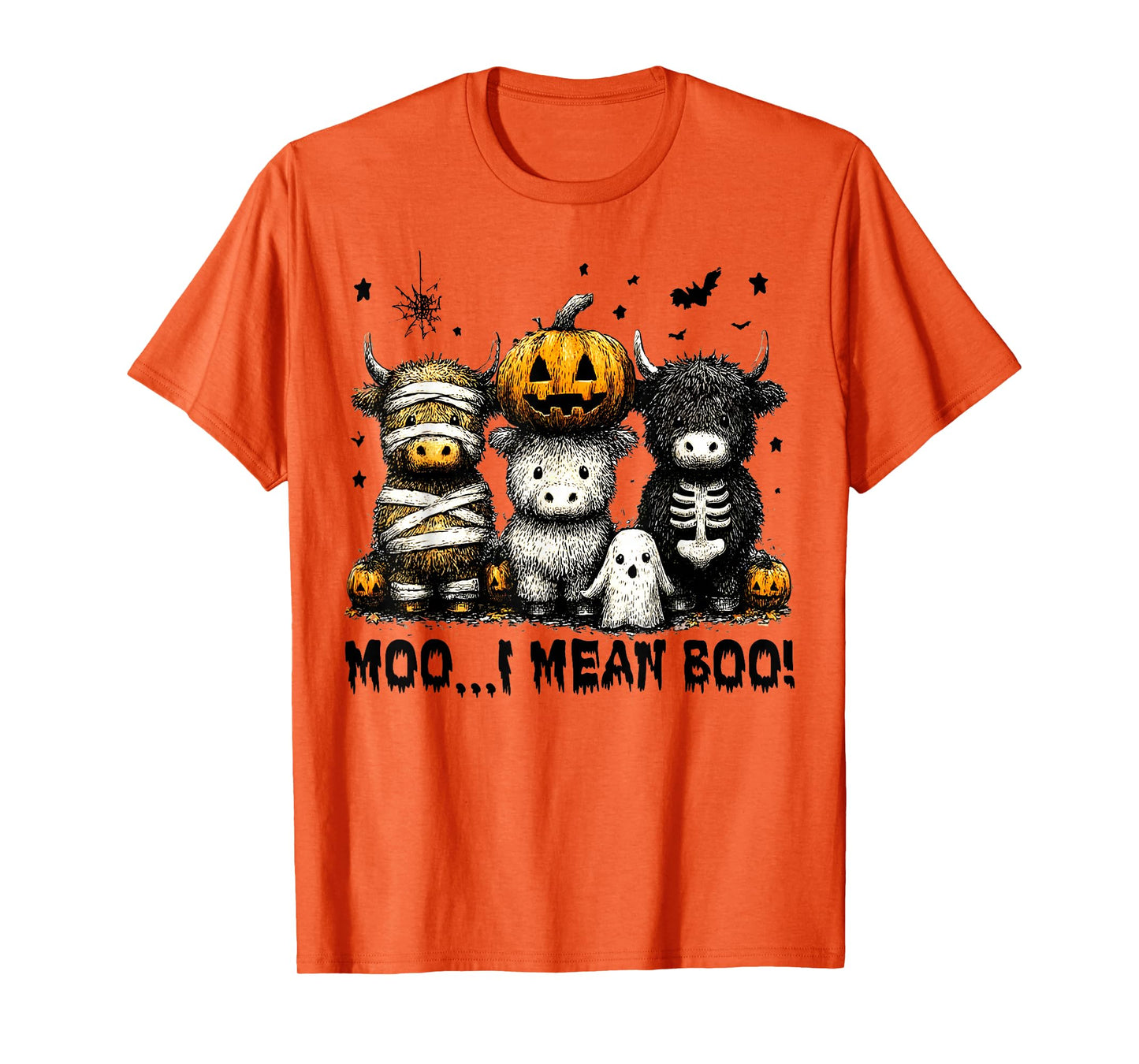 Ghost Cow Moo I Mean Boo Halloween Outfit Funny Cow Lover T-Shirt