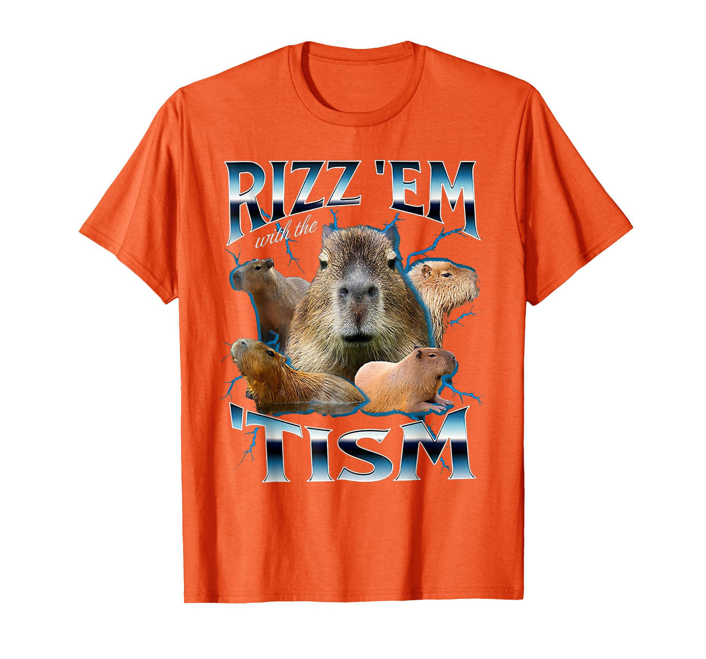 Rizz Em With The Tism Capybara Funny Oddly Dank Meme T-Shirt