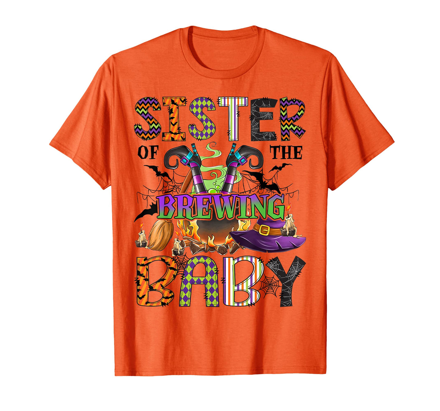 Sister of Brewing Baby Halloween One Spooky Sister T-Shirt