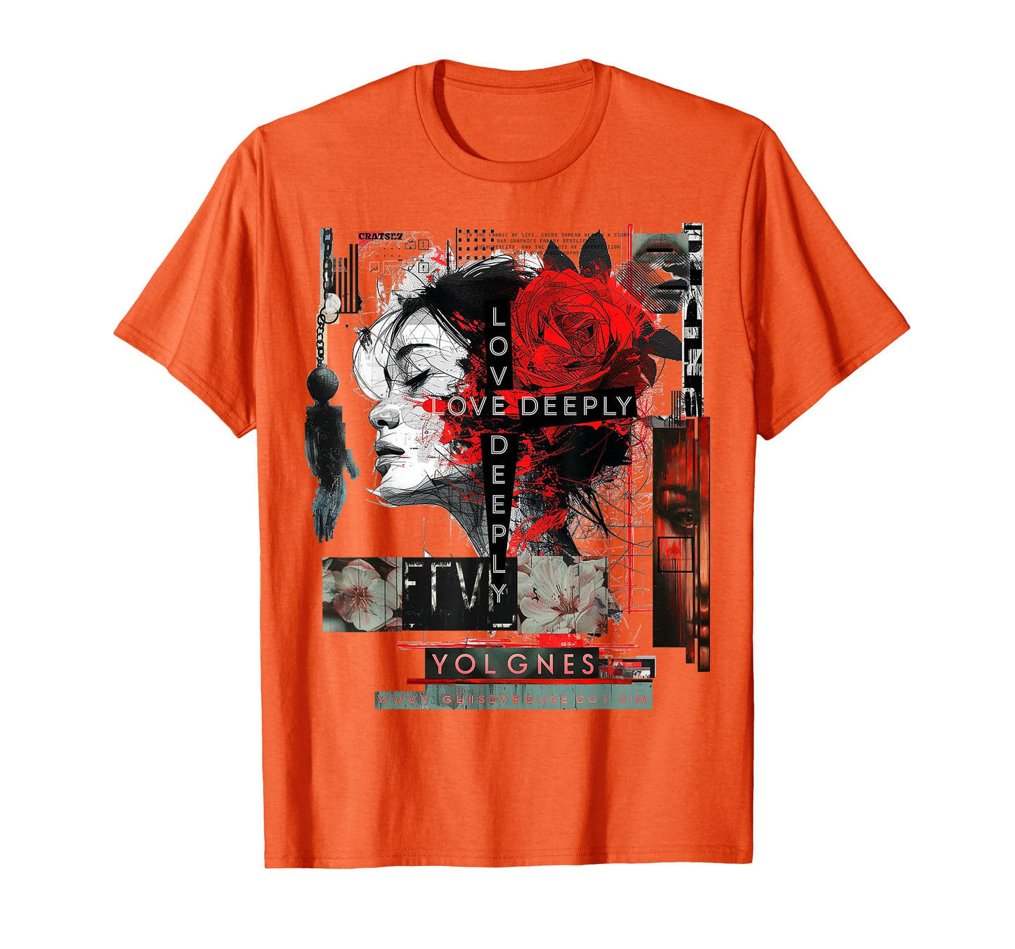 Rose | Frontprint | Art Women Graphic Artwork Rose T-Shirt