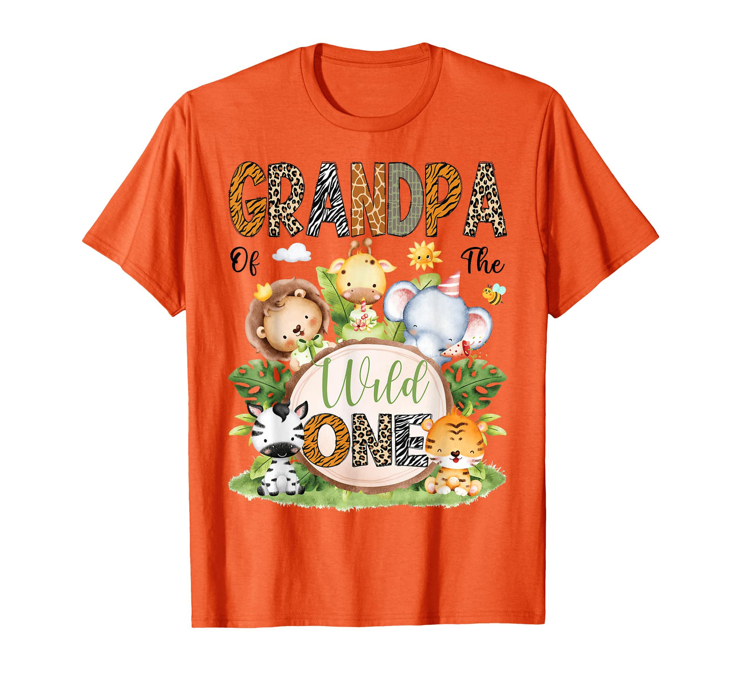 Grandpa Of The Wild One Safari Jungle 1St Birthday Kids T-Shirt