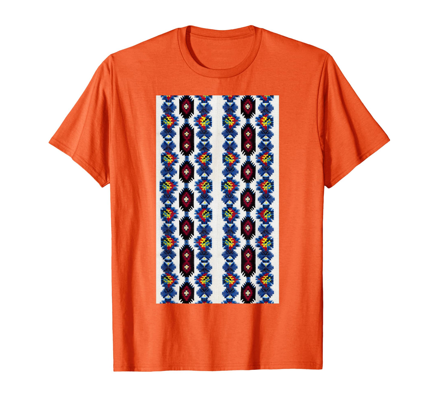 Vintage Ukrainian Vyshyvanka Style Retro Geometric Pattern T-Shirt