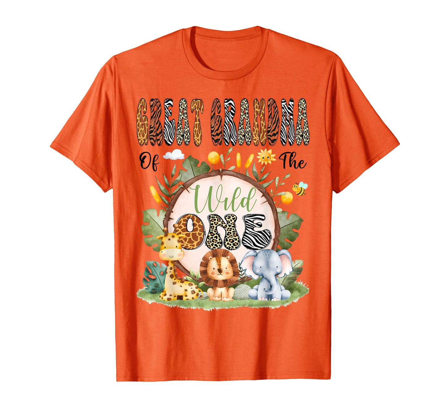 Great Grandma Of The Wild One First Bday Safari Jungle T-Shirt
