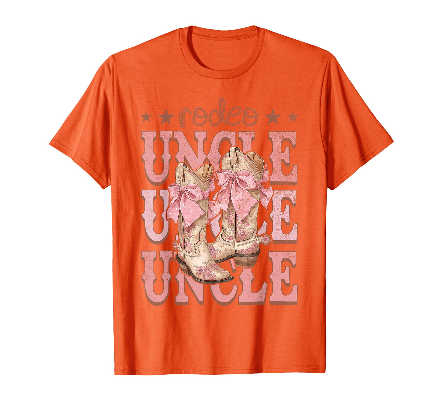 Rodeo Uncle Pink Boots Coquette Cow-Girl Birthday Party T-Shirt