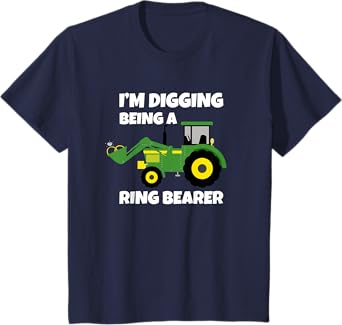 Ring Bearer Shirt - Farm Tractor Graphic Wedding Party Gift T-Shirt