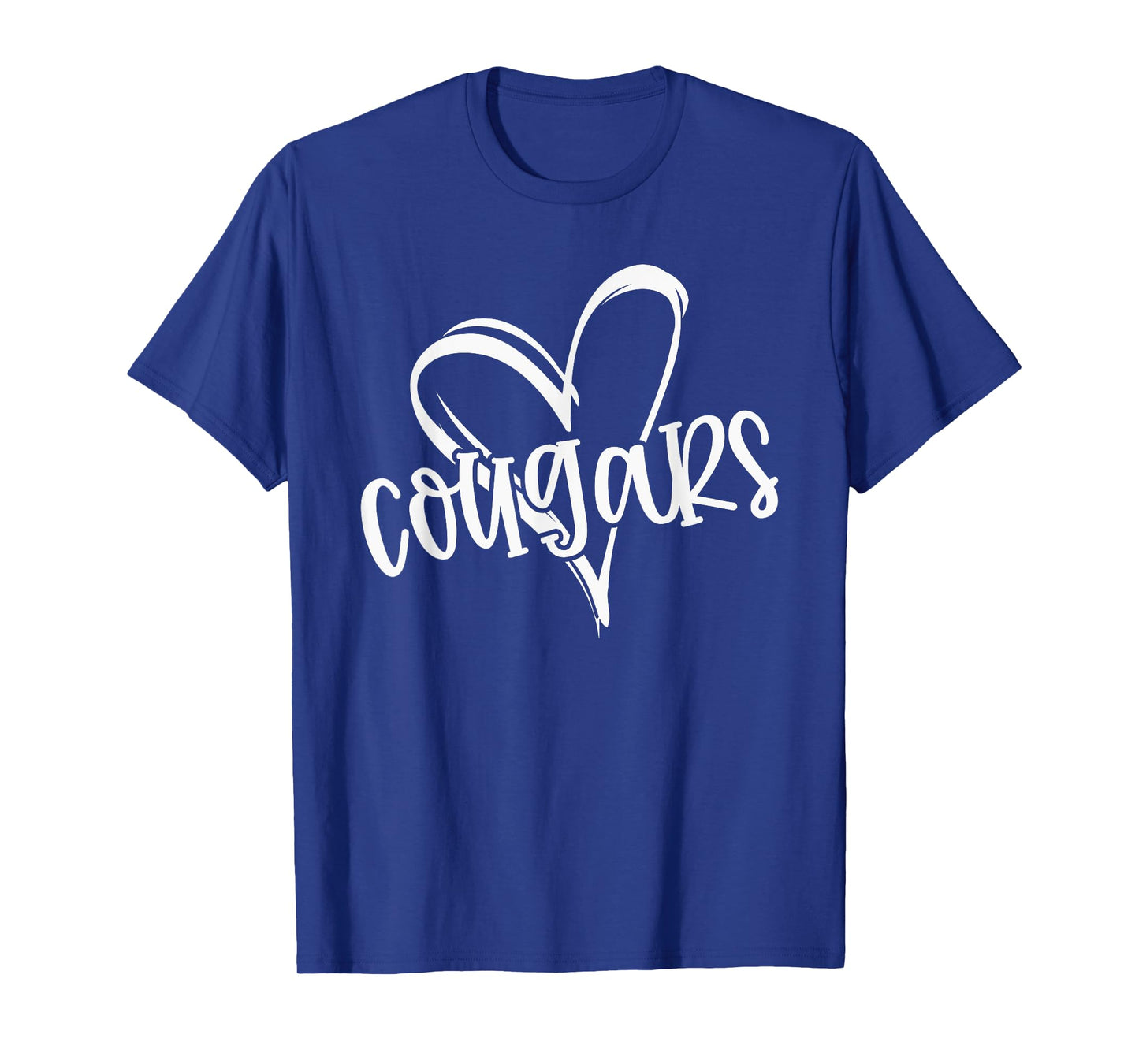 Cougars School Sports Fan Team Spirit Heart T-Shirt