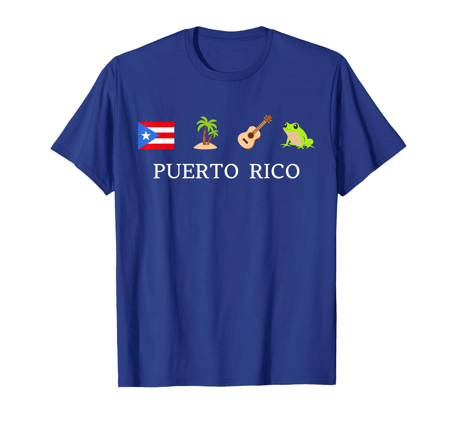 Funny Boricua Puerto Rico Flag Palm Tree Guitar Coqui Frog T-Shirt