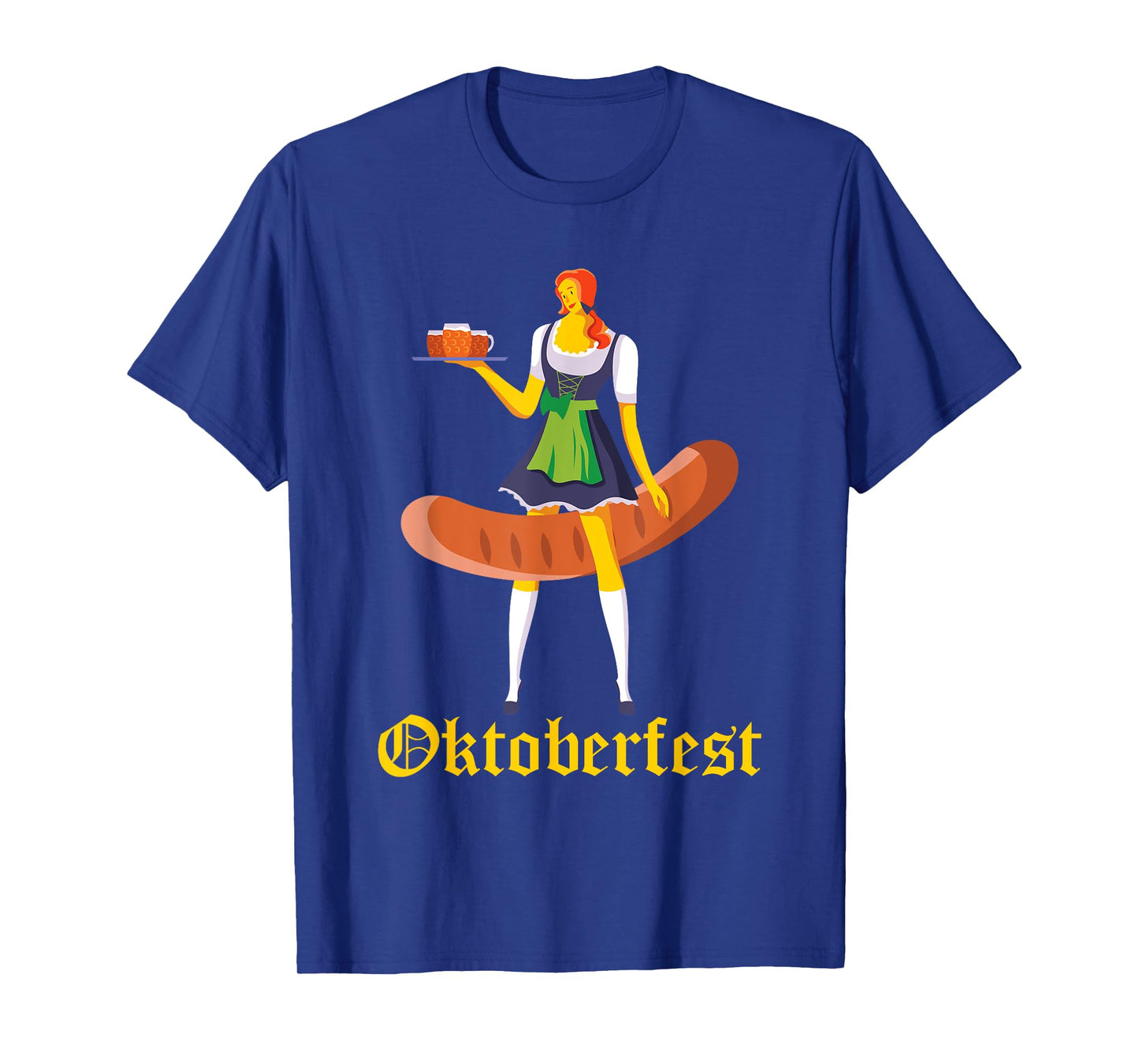 Barmaid Oktoberfest Funny German Woman Dirndl Bratwurst T-Shirt