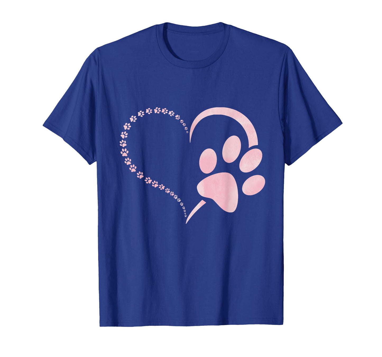 Light pink watercolor Dog paw print heart paws dog lovers T-Shirt